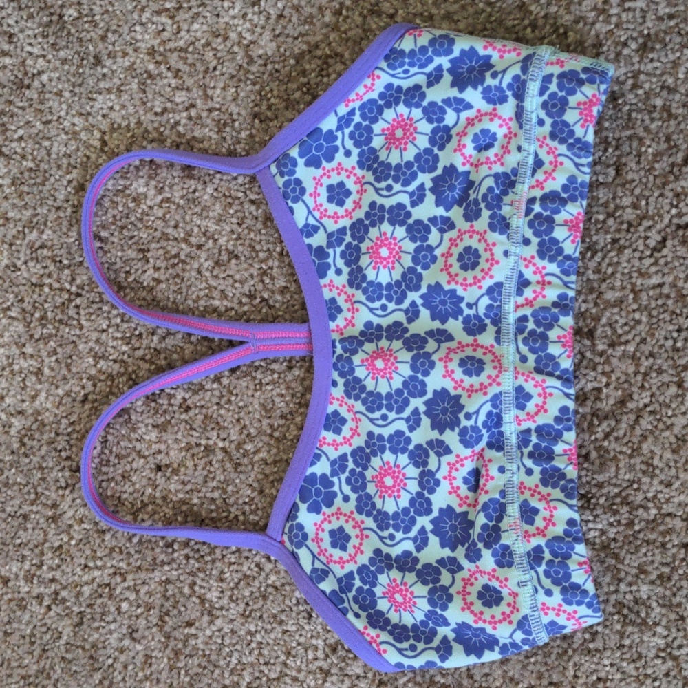 Lululemon Flow Y Bra IV Twiggy Printed Power Purple / Power Purple